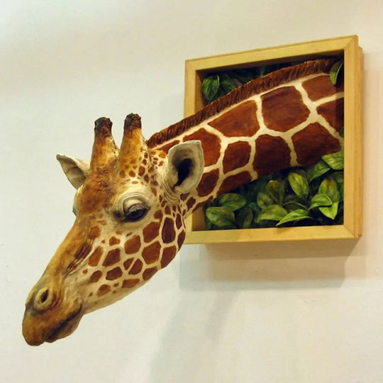 Giraffehode Veggdekorasjon 3D Skulptur 1