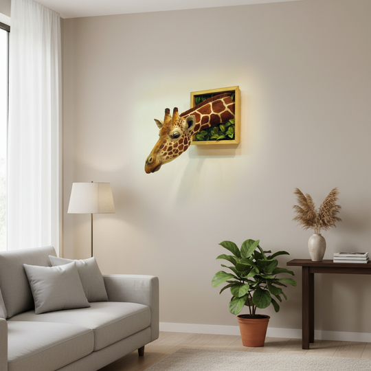 Giraffehode Veggdekorasjon 3D Skulptur 2