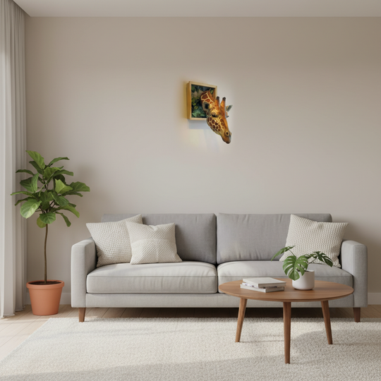 Giraffehode Veggdekorasjon 3D Skulptur 4