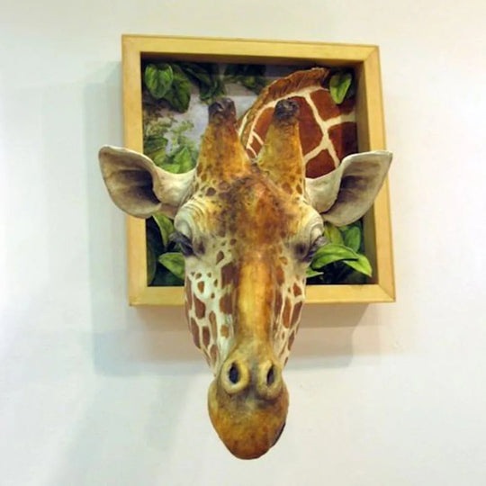 Giraffehode Veggdekorasjon 3D Skulptur 6