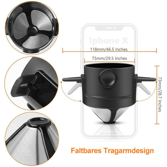 Gjenbrukbart Kaffefilter For Pour-Over Med Dobbeltlags Mikrofilter - Kompakt Design 1
