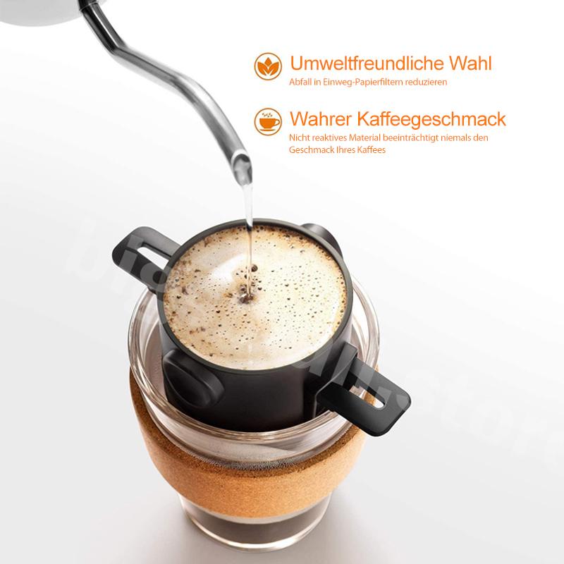 Gjenbrukbart Kaffefilter For Pour-Over Med Dobbeltlags Mikrofilter - Kompakt Design 3