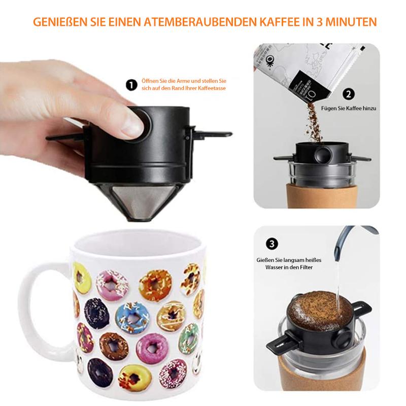 Gjenbrukbart Kaffefilter For Pour-Over Med Dobbeltlags Mikrofilter - Kompakt Design 4