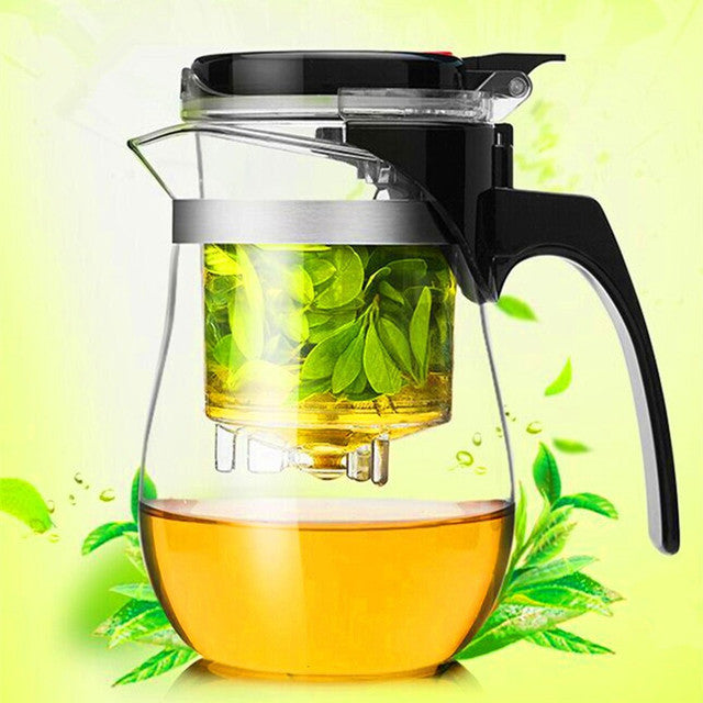 Glass Te Kanne med Lekkasje-Sikker Infuser 2