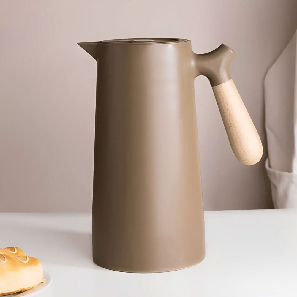Glasskaraffel med Trehåndtak og Dobbeltvegg 10