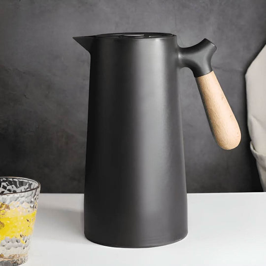 Glasskaraffel med Trehåndtak og Dobbeltvegg 12