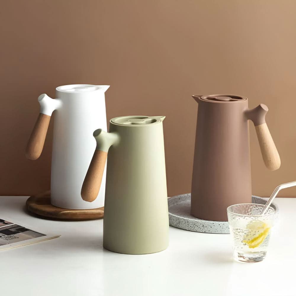 Glasskaraffel med Trehåndtak og Dobbeltvegg 4