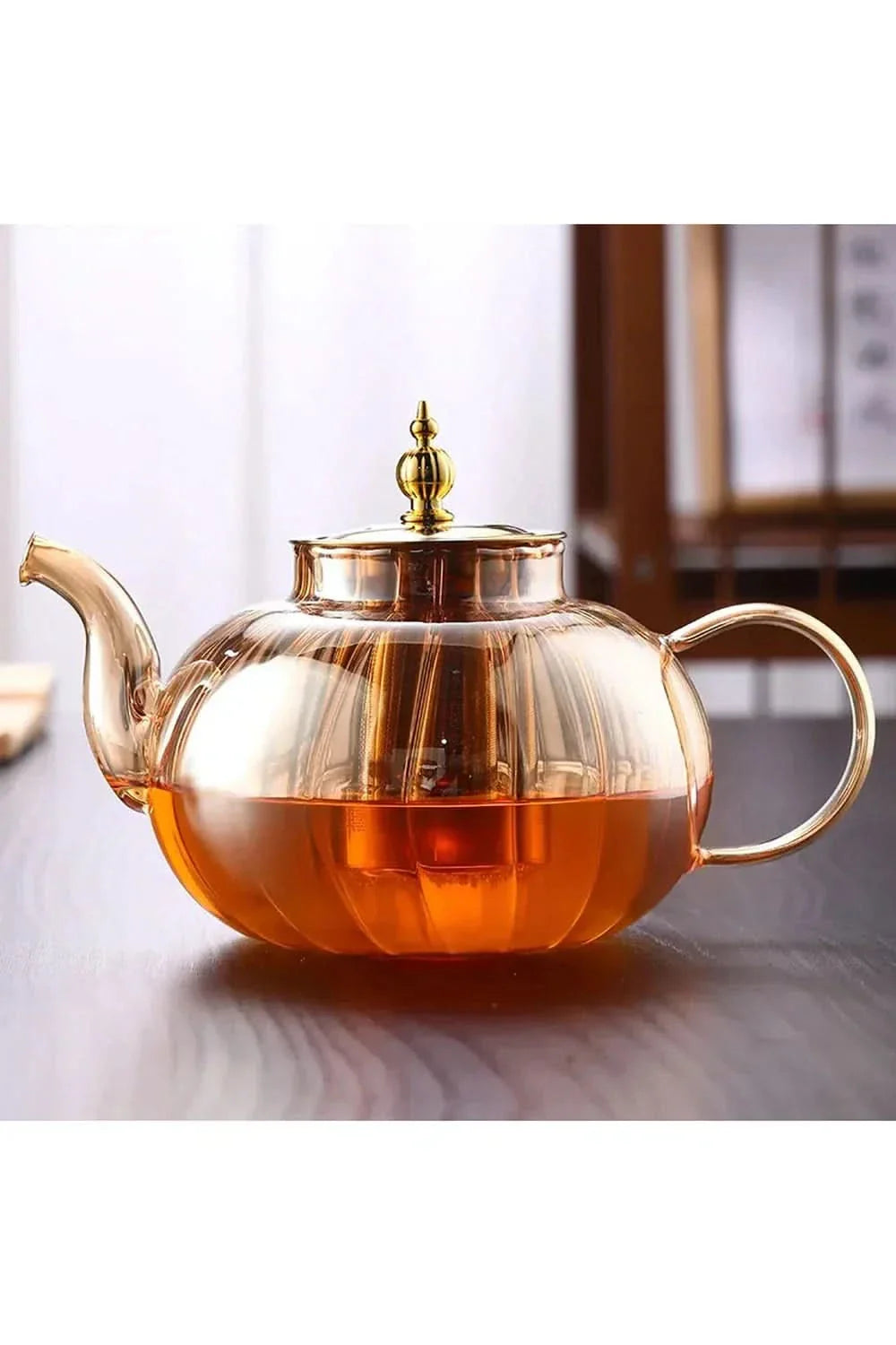Glasstekanne Med Infuser Til Løs Te, 1200 Ml, Praktisk Design 1