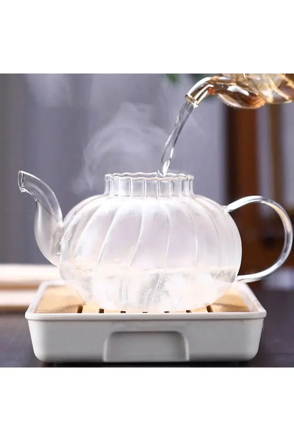 Glasstekanne Med Infuser Til Løs Te, 1200 Ml, Praktisk Design 2