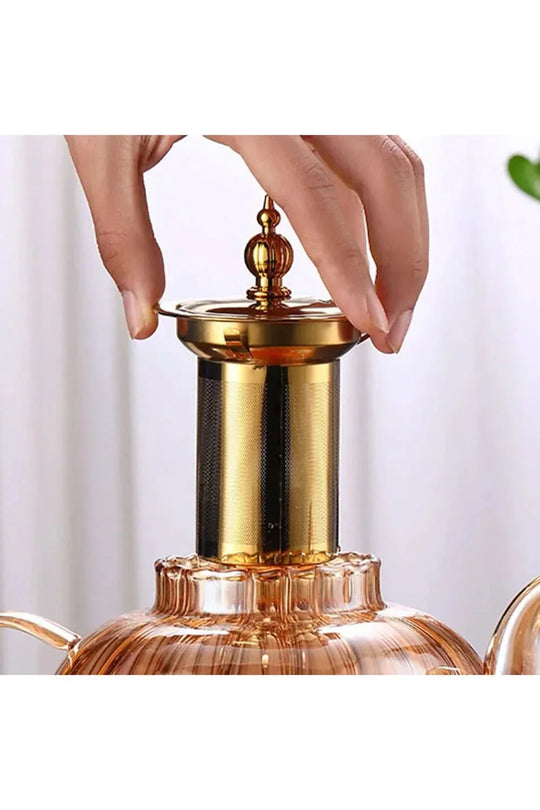 Glasstekanne Med Infuser Til Løs Te, 1200 Ml, Praktisk Design 5