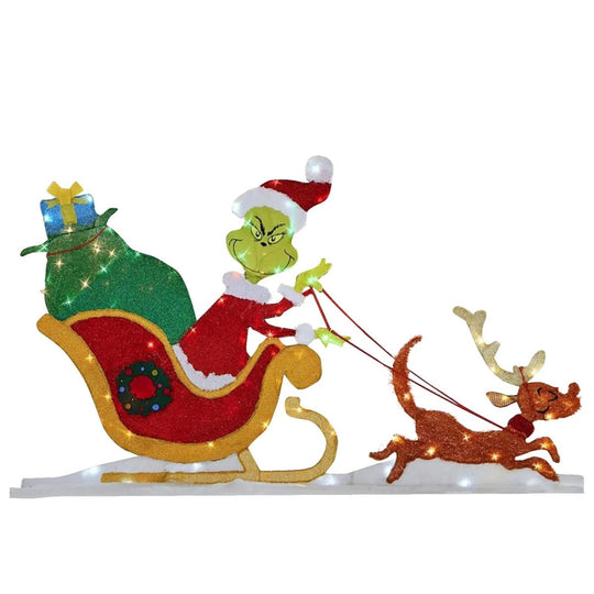 Grinch Hagedekorasjon med LED-belysning for Utendørs Bruk 4