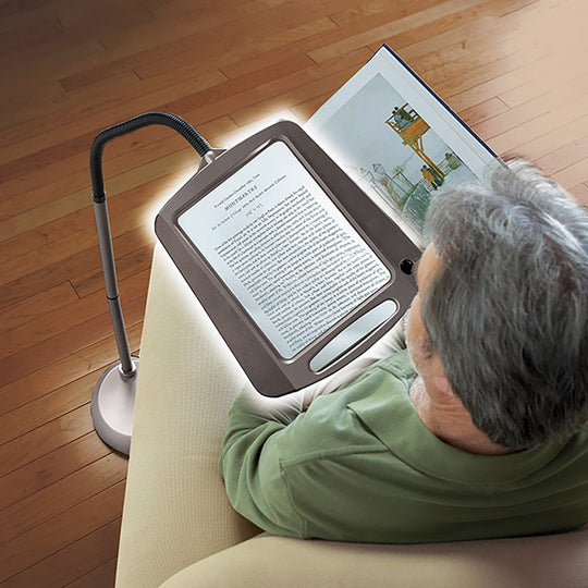 Gulvlampe med Forstørrelsesglass og LED-belysning for Lesing og Detaljarbeid 0