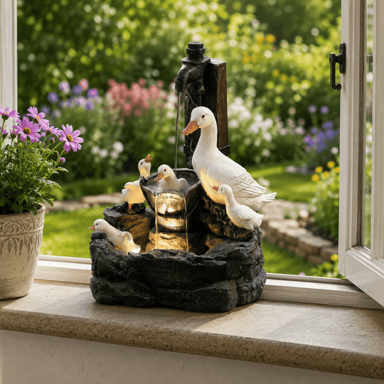 Hagefigur med And- og Ekorndesign for Utendørsbruk 1