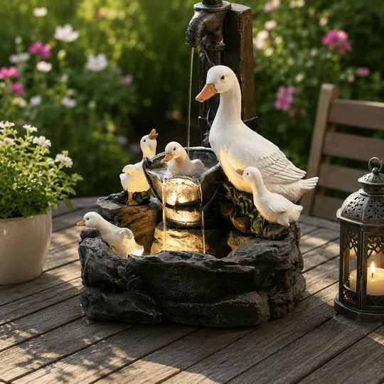 Hagefigur med And- og Ekorndesign for Utendørsbruk 2