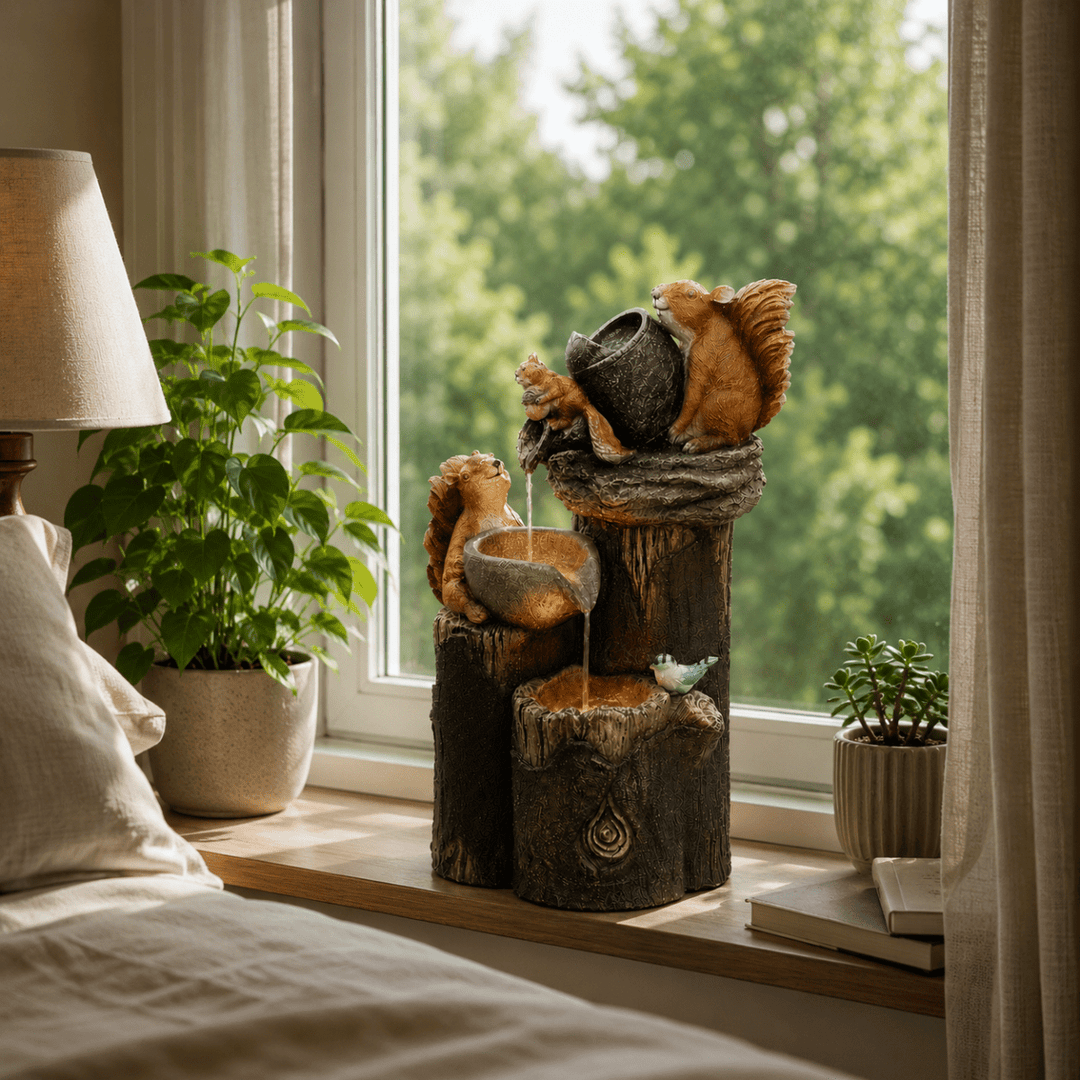 Hagefigur med And- og Ekorndesign for Utendørsbruk 3