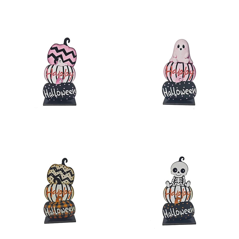 Halloween-dekorasjonsfigur med stablede gresskar for hjemmet 6