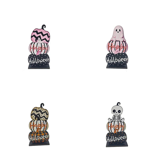 Halloween-dekorasjonsfigur med stablede gresskar for hjemmet 6