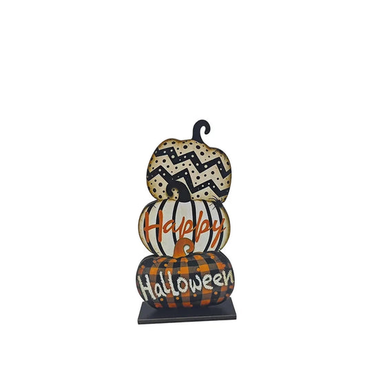 Halloween-dekorasjonsfigur med stablede gresskar for hjemmet 8