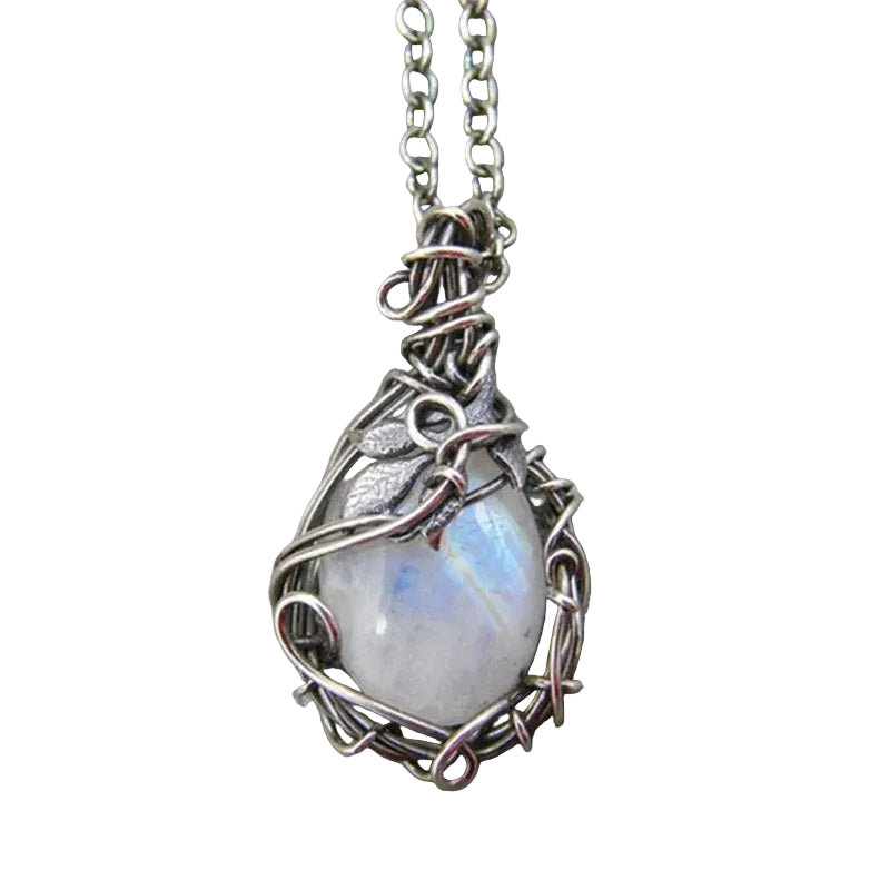 Halskjede Retro Design med Månestein for Unik Stil 0