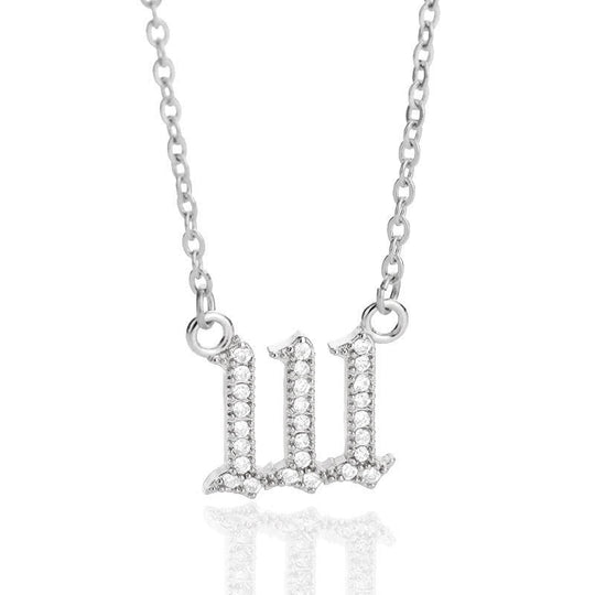 Halskjede med Engletall og Cubic Zirconia 15