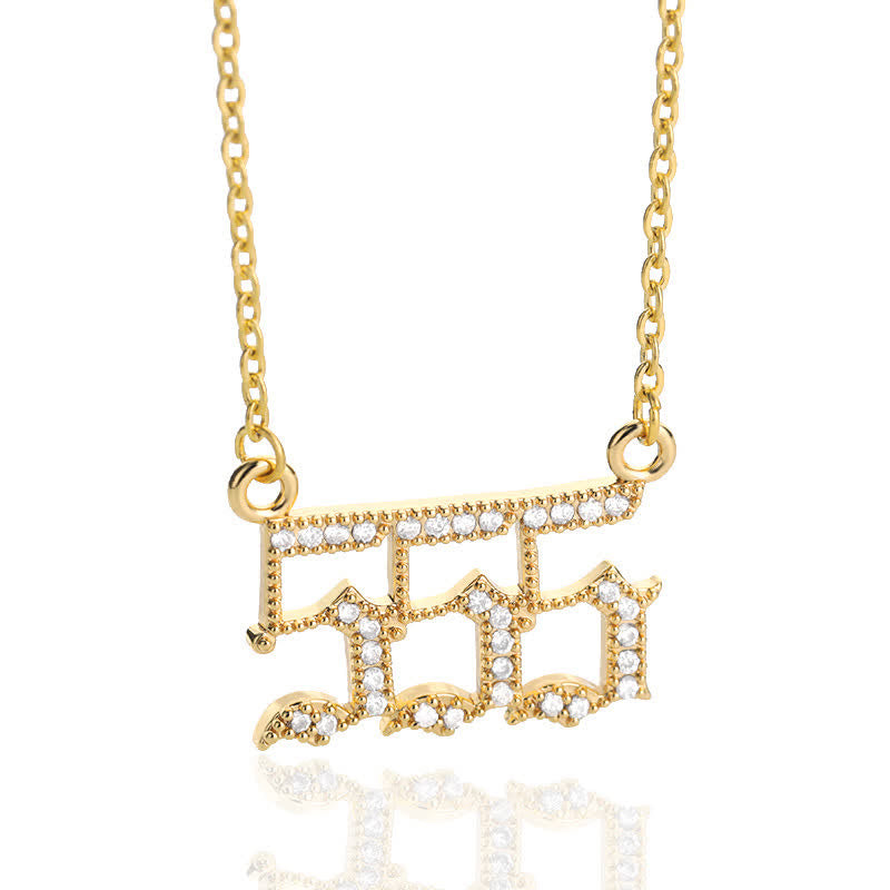 Halskjede med Engletall og Cubic Zirconia 18