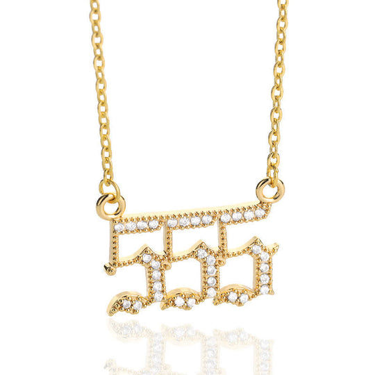 Halskjede med Engletall og Cubic Zirconia 18