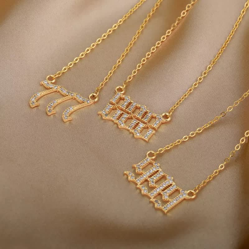 Halskjede med Engletall og Cubic Zirconia 2