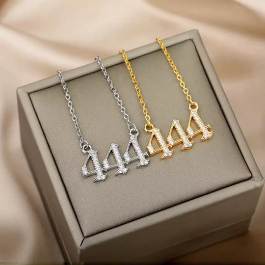 Halskjede med Engletall og Cubic Zirconia 4