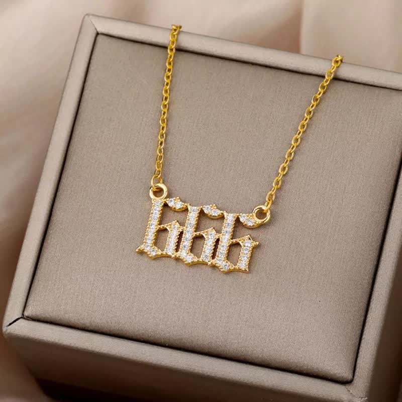 Halskjede med Engletall og Cubic Zirconia 5