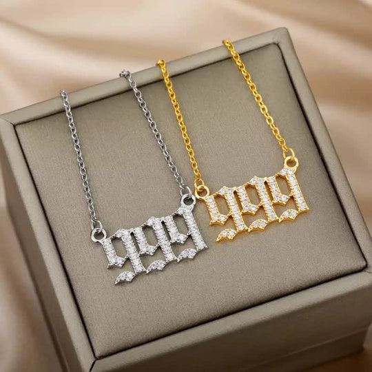 Halskjede med Engletall og Cubic Zirconia 7