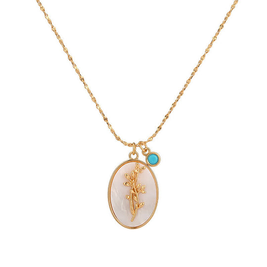 Halskjede med Fødselsstein og Fødselsblomst 11