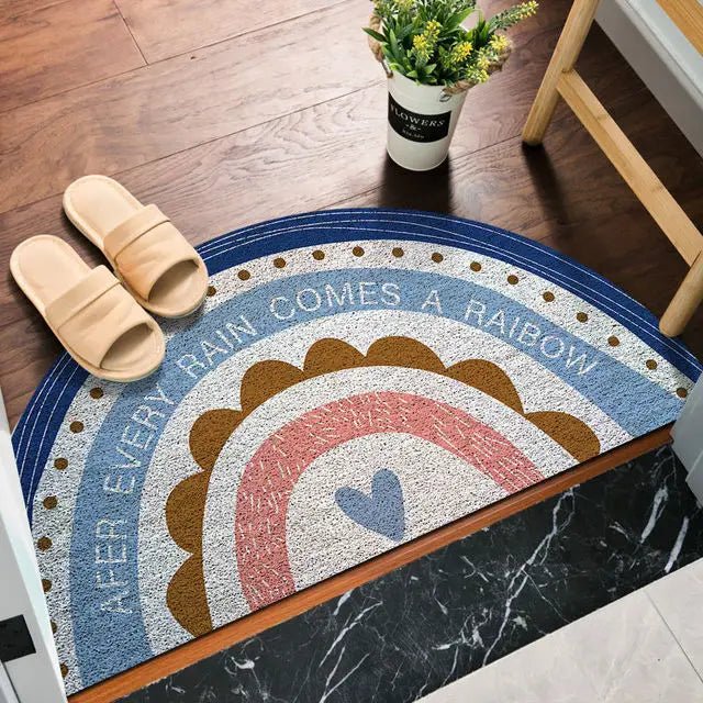Halvsirkel Dørmatte med Regnbue- og Vannmelontrykk 5