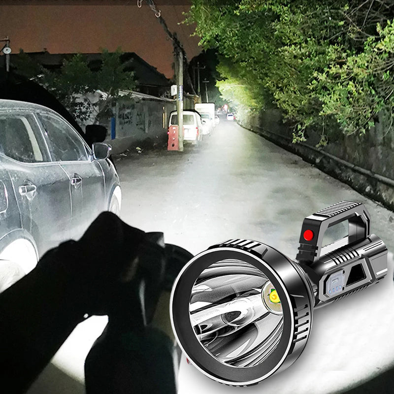 Håndholdt Lommelykt Oppladbar Spotlight Med Flere Lysmoduser 4