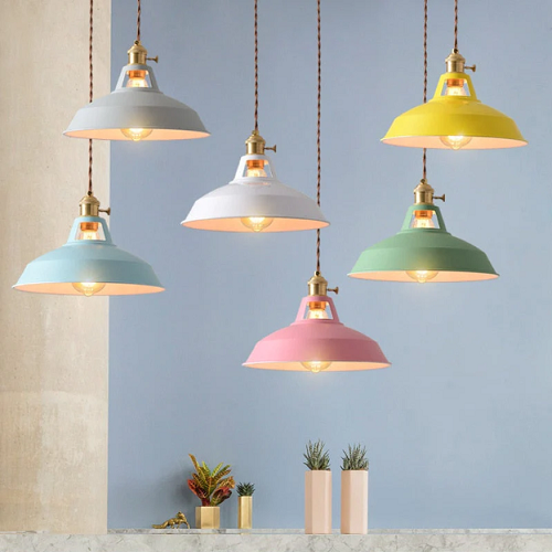 Hengende Lampe i Pastellmetall med Retro Design 1