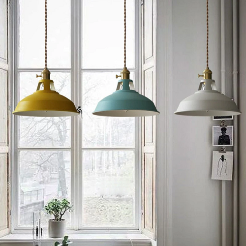 Hengende Lampe i Pastellmetall med Retro Design 4
