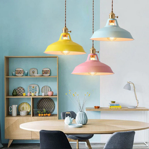 Hengende Lampe i Pastellmetall med Retro Design 5