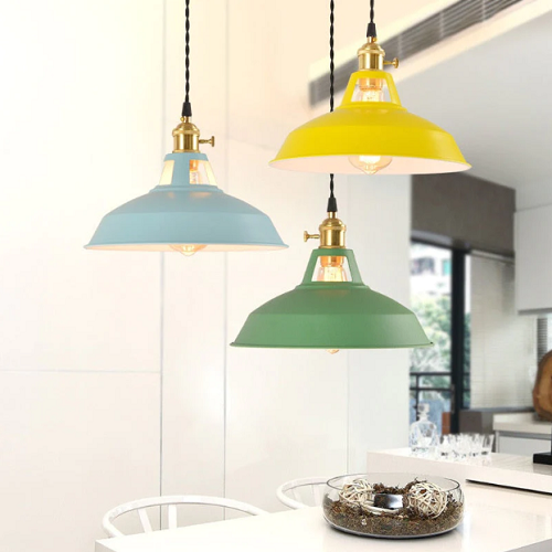 Hengende Lampe i Pastellmetall med Retro Design 6