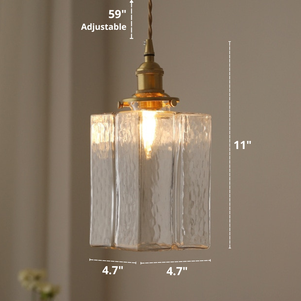 Hengende Taklampe Håndlaget Glassdesign Justerbar Høyde 10