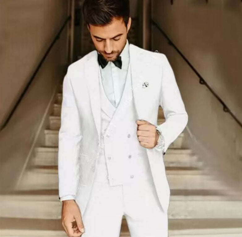 Herre 3-delt Sett Blazer Vest Bukser 4