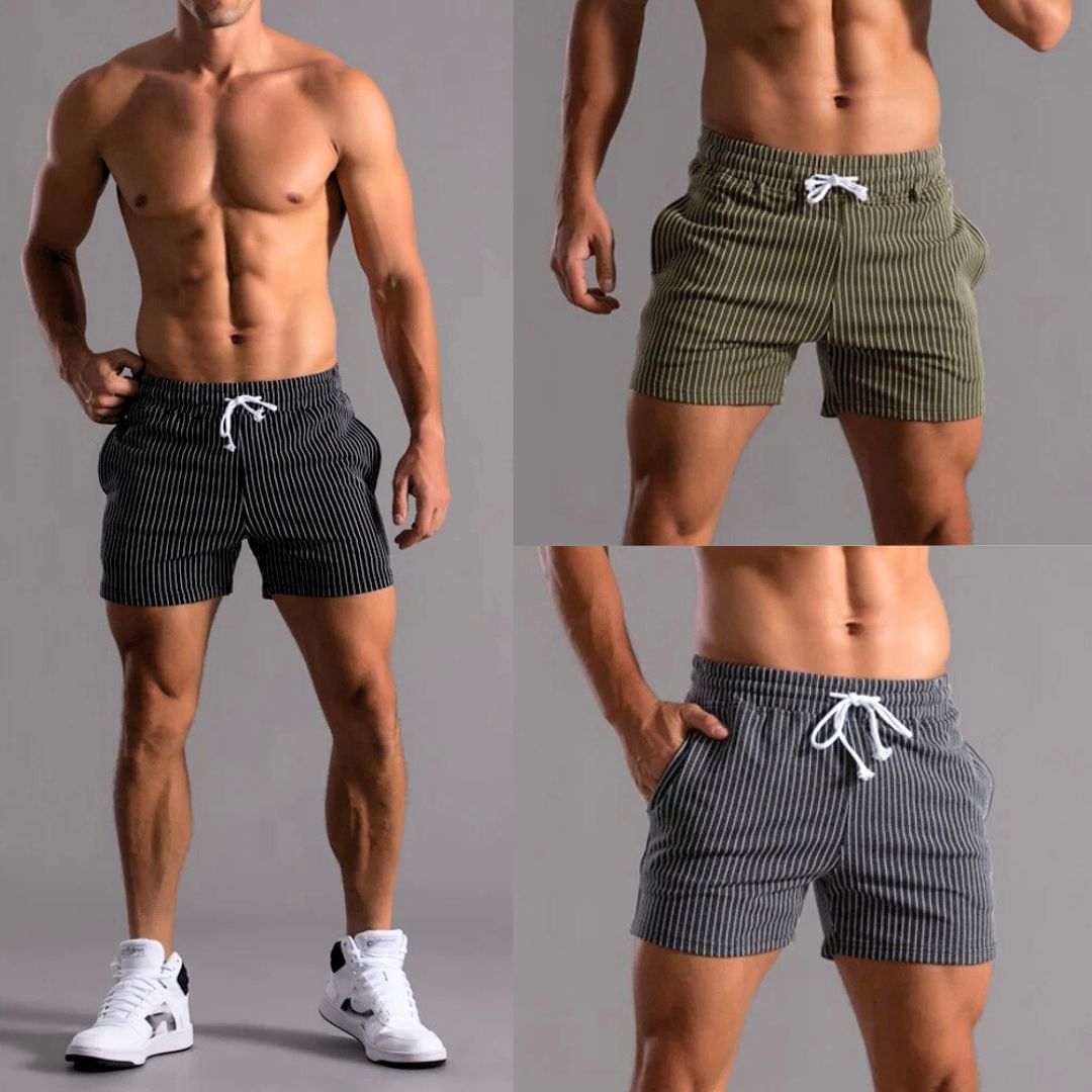 Herre Athleisure Shorts med Stripemønster 5