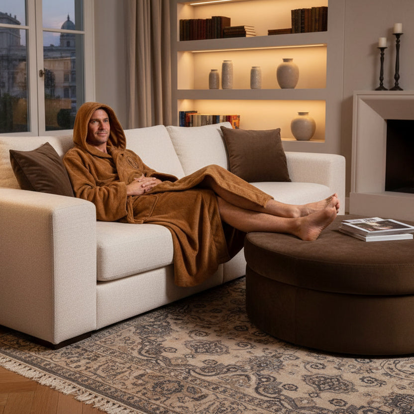 Herre Badekåpe Lang Flanell Komfortabel 1