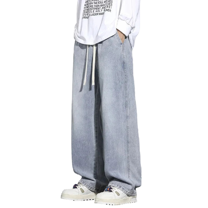 Herre Baggy Jeans Justerbar Snøring 0
