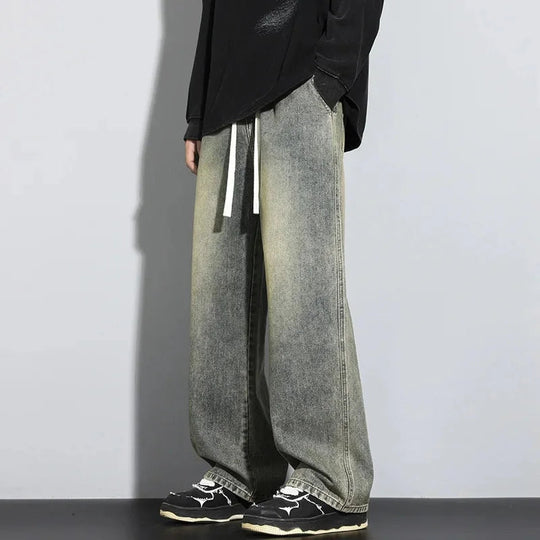 Herre Baggy Jeans Justerbar Snøring 1