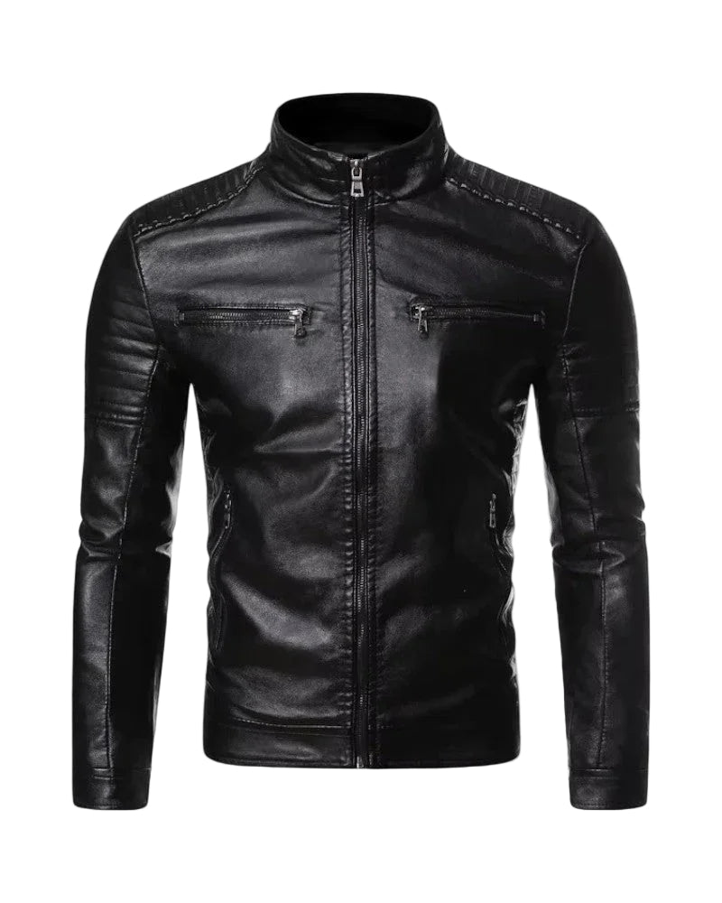 Herre Bikerjakke Slim Fit Moderne 0