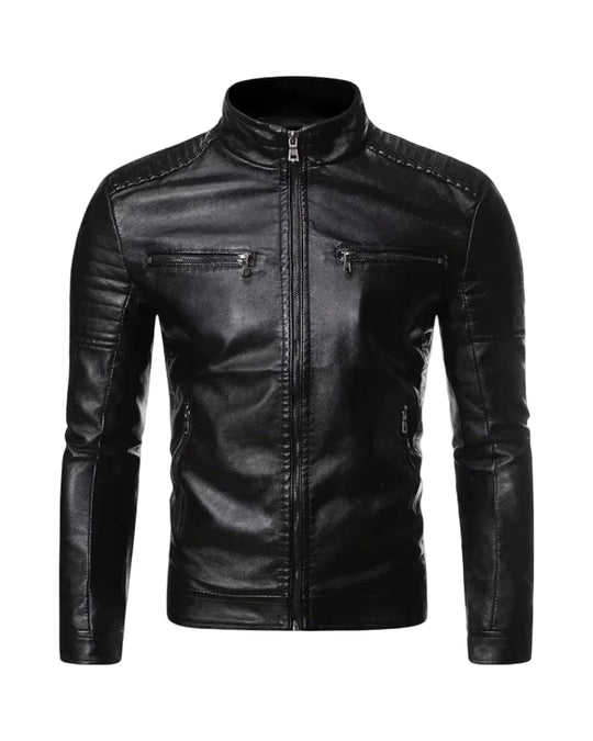Herre Bikerjakke Slim Fit Moderne 0
