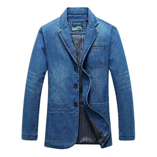 Herre Blazer Denim Avslappet Stil - Allsidig Blazer Til Herre 0