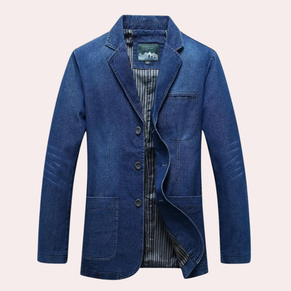 Herre Blazer Denim Avslappet Stil - Allsidig Blazer Til Herre 5