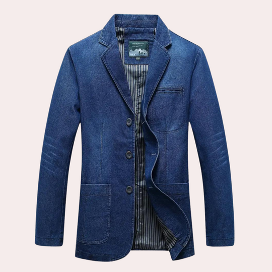 Herre Blazer Denim Avslappet Stil - Allsidig Blazer Til Herre 5