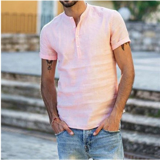 Herre Bluse i Lin, Lette og Stilige Design 5