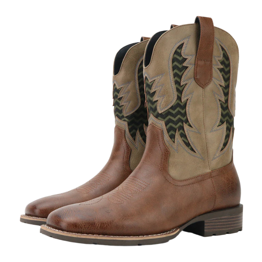 Herre Boots Vintage Cowboy Stil Lær Textil 0